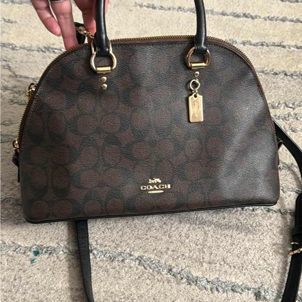 Coach Brown Crossbody Bag with Signature Design